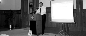 Mayor John DeStefano Jr. presents the city’s budget in March 2004, proposing New Haven’s third consecutive tax increase. On the campaign trail, DeStefano has touted the city’s fiscal health during his tenure, although he has blamed recent declines in state aid for New Haven’s more austere budgets in recent years.