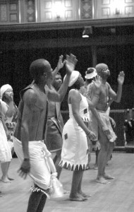 Members of the University of Namibia Choir take the stage at Battell Chapel, entertaining the audience with a combination of song, dance and narrative. Their costumes are representative of the 13 major cultural groups in Namibia and their songs are performed in a variety of languages.