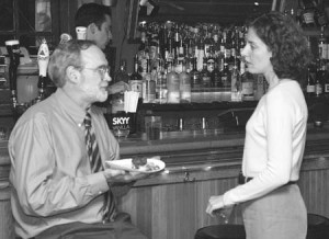 New Haven Green Party co-chair Charlie Pillsbury ’70 DIV ’90 (left) speaks to Ward 9 Alderwoman Elizabeth Addonizio at an event for candidates in the 2003 election. Pillsbury said he will run again for Ward 19 alderman in this year’s election, provided that Democratic Alderwoman Alfreda Edwards — to whom he lost in 2003’s Ward 19 aldermanic race — does not run for re-election.