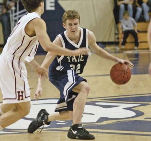 Point guards Eric Flato ’08 and Drew Housman put on a clinic during the Elis’ 86-71 dismantling of the Crimson on Saturday. Despite going 4-for-7 from the free throw line, Housman drilled 16 points, barely topping Flato’s 14, and Flato’s six assists outclassed Housman’s four feeds.