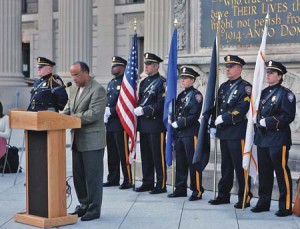 University Chaplain Rev. Frederick Streets speaks at a Sept. 11 memorial in 2006. Multifaith events like the memorial have become a larger component of the chaplain’s portfolio in recent years.