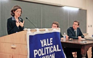 Prominent union advocate Mary Beth Maxwell was featured at a student debate on the government’s role in unionization, sponsored jointly by the YPU and UOC.