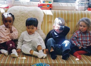 Graduate students’ children chill out at the Law School’s child care center. Students trying to raise families while pursuing academia face a heavy burden.