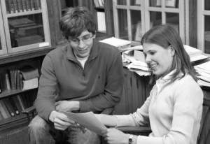 Aaron Ring ’08 and Cassie Stoddard ’08, along with Bennett Lane ’08, have recently been named Goldwater Scholars for the coming academic year on the basis of their scientific research and aspirations and on their other achievements.