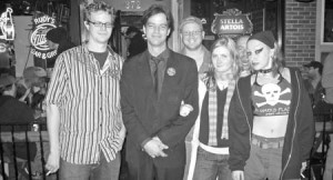Green Party mayoral candidate Ralph Ferrucci, who announced his entry into the race yesterday, poses with supporters from his 2006 Senate bid outside Rudy’s on Election Day.