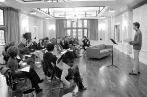 A student performs as a part of the Arab Theater Festival on Sunday in the Theater Studies Ballroom. The festival is the first of its kind and was produced by the Arab Students’ Association, the Theater Studies Department and other sponsors.
