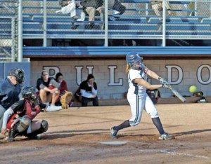 An Eli batter takes a shot at a Fairfield offering during a March 28 matchup. This weekend, the softball team went 0-4 against Dartmouth.