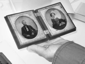 An example of an ambrotype, an early type of photography. One ongoing preservation project involves building a case to protect the images.