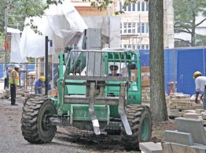Construction detritus will mar Cross Campus for a while longer as the library’s renovation faces last-minute setbacks.