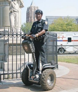 Yale Police officer Ivan Griffiths rides one of the department’s two Segways, which can travel up to 15 m.p.h.