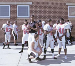 The football team at Wilbur Cross High School holds a practice. Like many New Haven schools, Wilbur Cross’s students are disproportionately members of minority groups.
