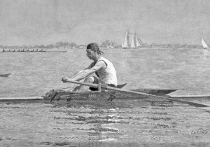 Thomas Eakins’ watercolor “John Biglin in a Single Scull” (1873) is on view at the Yale University Art Gallery’s ongoing exhibition “Art For Yale: Collecting for a New Cenury.”