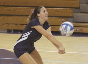 Kelly Ozurovich ’11 has stepped in as the Elis’ libero, answering questions about a position vacated by Anja Perlebach ’07. She leads the team with 145 digs.