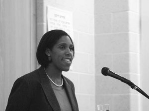 Teresa Younger, executive director of the Permanent Commission on the Status of Women, spoke yesterday at the Slifka Center.