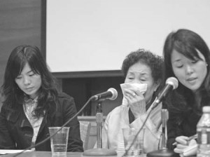 Mak Dal Lee gave testimonial through a translator yesterday about her abduction and sexual enslavement during World War II.