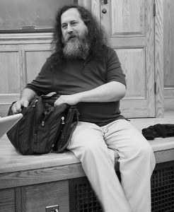 Political activist Richard Stallman spoke for the resolution “Digital Restrictions Management should be illegal” at a Yale Political Union debate Wednesday night.