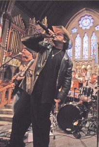U2’s music replaces traditional hymnals as the music of choice at New Haven’s Trinity Episcopal Church last Sunday.