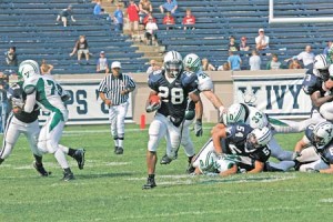 Mike McLeod ’09 breaks into open space against Dartmouth on Oct. 6. McLeod leads Division I in rushing yards per game and is second in points per game.