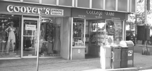 The College Square Development project is forcing Cooper’s Dress Shop and College Wine to move and make room for a 19-story high-rise.