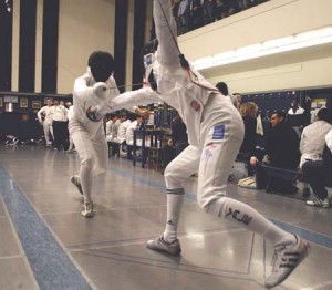 Michael Pearce ’09, a first-team All-Ivy selection last season, lunges during a bout against NYU on Nov. 30, 2006.