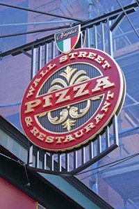 Now Wall Street Pizza & Restaurant, the former “Naples” designation is barely visible on a new sign.
