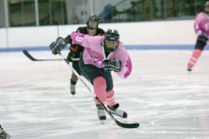Sarah Tittman '09 cahrges forward against Princeton on Feb. 8 at Ingalls Rink. The Bulldogs fell to the Tigers, 2-1.