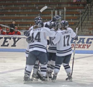 After a season filled with highs and lows, the women’s hockey team had a reason to celebrate after closing out the regular season with a 3-2 victory over RPI.