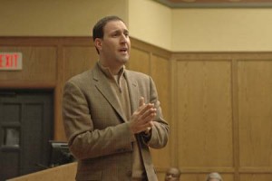 Brett Sokolow, a legal expert on sexual misconduct, speaks on the distinction between date rape and drunk sex Tuesday evening.