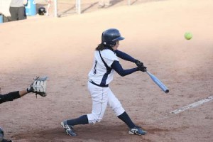 Infielder Katie Yanagisawa ’11 swings during Yale’s afternoon sweep of UConn. Yanagisawa went 2-for-7 at the plate on the day and picked up one RBI.