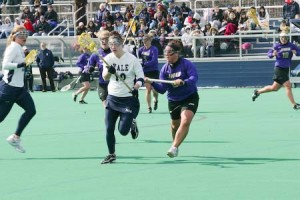 Defender Jess Champion ’08 moves up the field during Yale’s 10-9 win over James Madison on March 1.