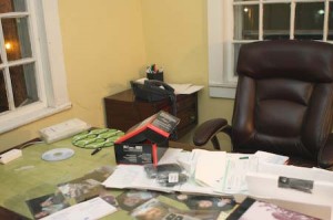A computer was stolen from this desk at the Edgewood Ave. house of Yale Chabad on Sunday morning.