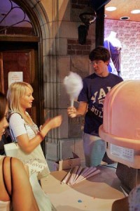 Students take advantage of discounts and enjoy cotton candy at last semester’s College Night on Broadway. New Haven will host another such night this Thursday.