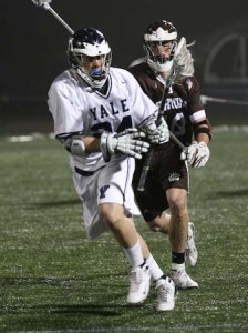 Jonathan Koenig ’08 has scored eight goals coming off the bench for the Elis this season. A deep lineup may make the difference against Harvard.