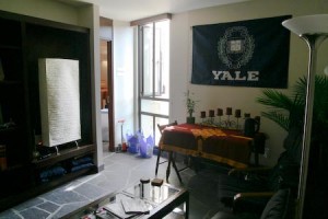 In order to make space for a common room in this renovated Morse suite, the built-in desks and closets have had to be removed.