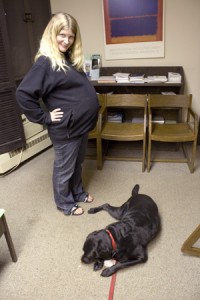 Former Ezra Stiles Dean Jennifer Wood, with dog Gaia, said Sunday that she will step down permanently.