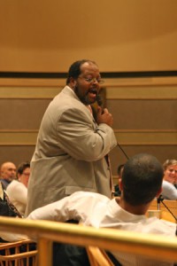 During a meeting Monday night, members of the Board of Aldermen debate a grant application for a city “shot spotter” that would detect gunshots within a 1.5-mile radius.