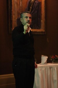 Thomas Friedman addresses students Thursday afternoon, emphasizing the impact of globalization on economics.