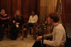 Yalies and New Haven residents come together in song with a message of social justice and community. Dwight Hall hosts regular community sings in its chapel.
