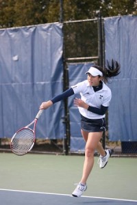 Janet Kim ’09 advanced as far as the fourth round this weekend before narrowly missing a quarterfinal spot to Emily Fraser of UVA.