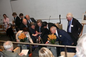 The ribbon is cut at the Paul Rudolph Hall rededication ceremony. The renovation has drawn mixed reviews, but was praised at the event.