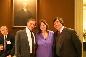Two of the Yale Medal honorees pose with Yale Law School Dean Harold Koh. The medal is awarded to alumni who have performed outstanding service to the University. On Friday night, the Association of Yale Alumni presented medals to five honorees at a gala dinner in Commons.