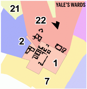 The Yale campus spans several aldermanic wards. While Ward 1 includes most Yale undergraduates, students in Timothy Dwight, Silliman, Ezra Stiles and Morse colleges belong to Ward 22. Under the current district lines, future Elis residing in the proposed new colleges would fall in Ward 22.