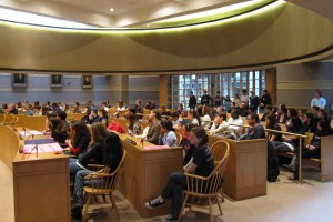 Members of the Yale and New Haven community gathered at City Hall on Saturday for a rally against homelessness.