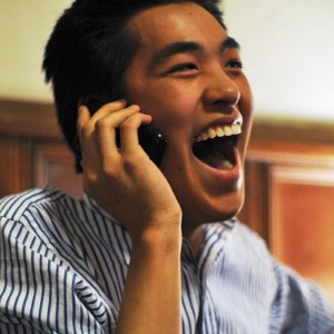 Jon Wu ’11 reacts to the news of his win in the race for Yale College Council president. He defeated Ryan Beauchamp ’10 with 54.9 percent of the student vote.
