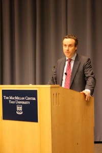 Financial Times editor Lionel Barber addressed members of the Yale community in Luce Hall yesterday afternoon in a discussion of whether financial journalists missed the financial crisis.