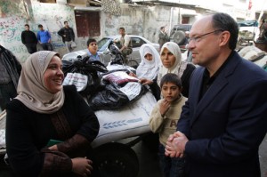 Neal Keny-Guyer SOM '82, the chief executive officer of the humanitarian organization Mercy Corps, visits Gaza in January. Keny-Guyer won this year's alumni fellow election and will begin serving on the Yale Corporation on July 1.