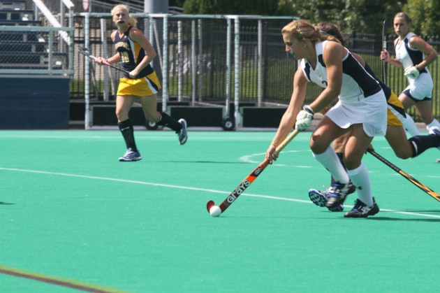 Midfielder Mary Beth Barham ’10 had a goal in the Elis’ 4–3 win over Quinnipiac on Sunday.