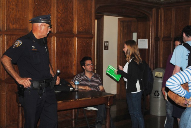 Jonathan Safron Foer signed copies of his books for students following his talk about his 2009 non-fiction work, “Eating Animals.”
