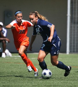 Forward Natalie Romine ’11 and the Elis were held scoreless for the third straight game in a loss to No. 14 Duke.