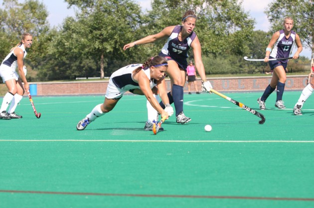 The field hockey team won its first Ivy League game of the season, defeating Harvard 1–0. They will host Princeton next Saturday at noon for the team’s Alumnae Day.